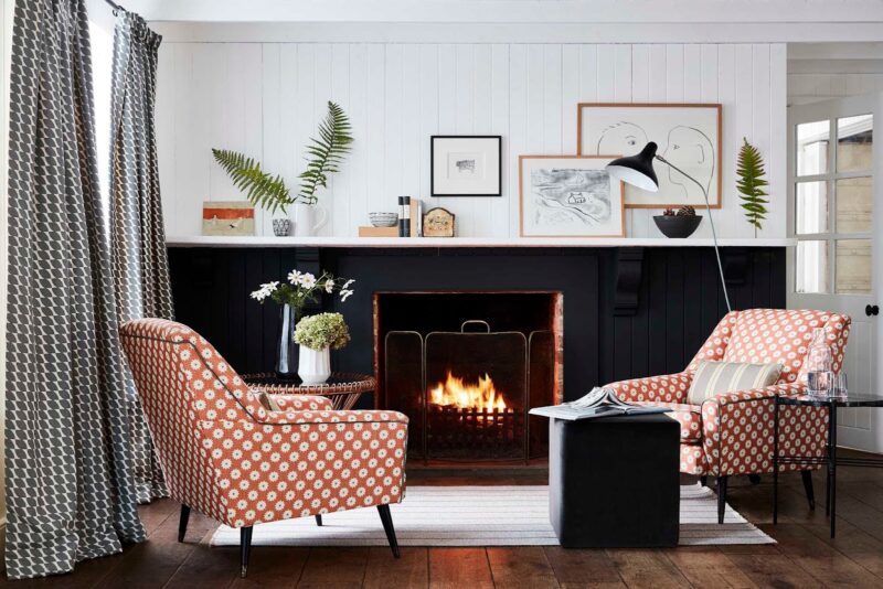 Cosy autumn living room scene