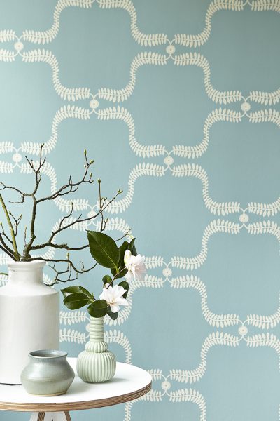 up the garden path wall paper close up