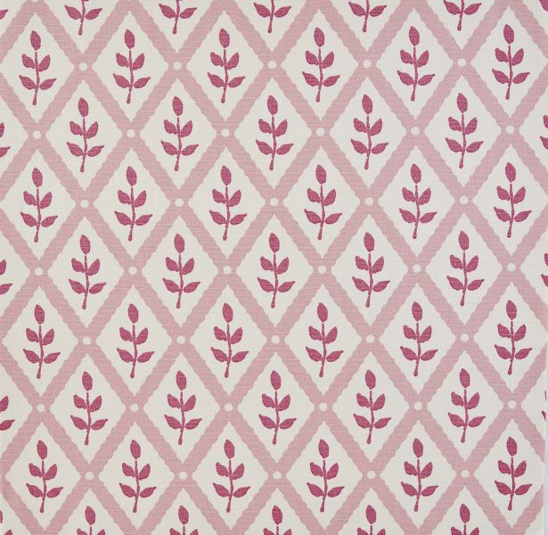 lily pink lattice leaf fabric