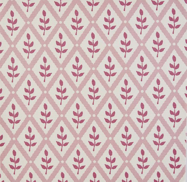 lily pink lattice leaf fabric