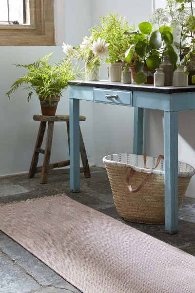 herringbone rose floor runner