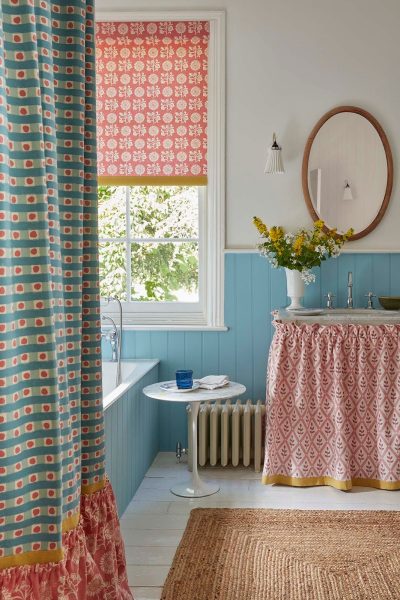Colourful bathroom scene