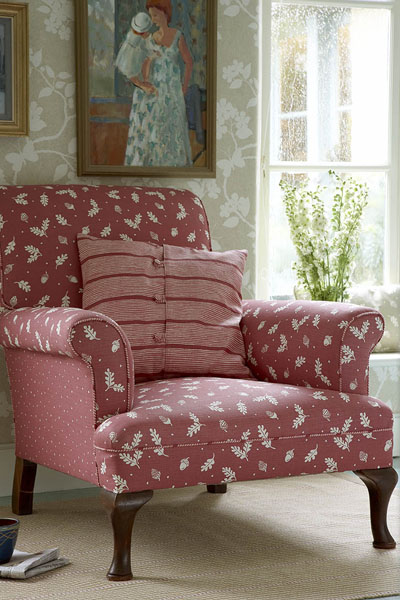 restored upholstered armchair