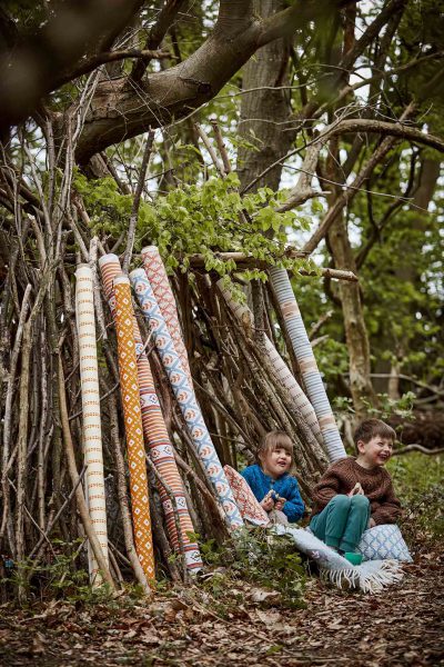 photos of fabric in the woods