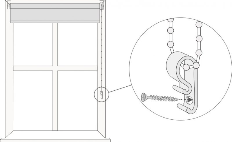 attach child safe control to wall diagram