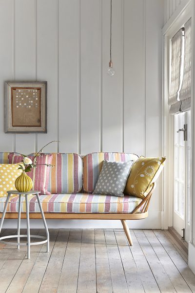 striped sofa wide colourful stripes