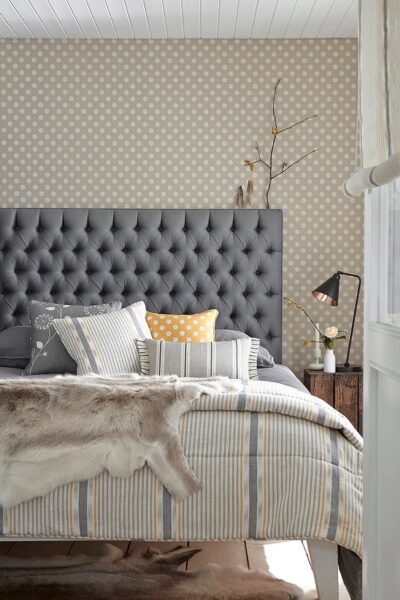 Grey patterned bed
