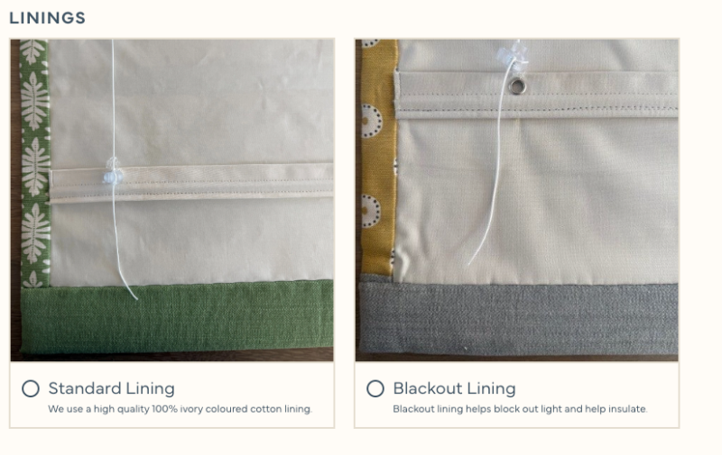 Blind linings