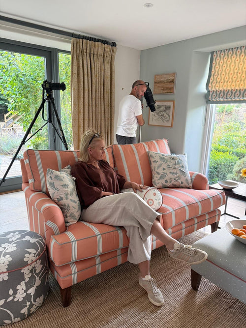 Photographer and stylist at photo shoot