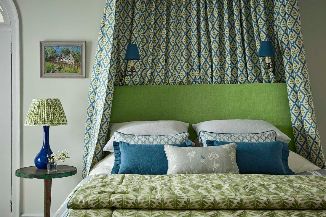 Patterned bed with canopy