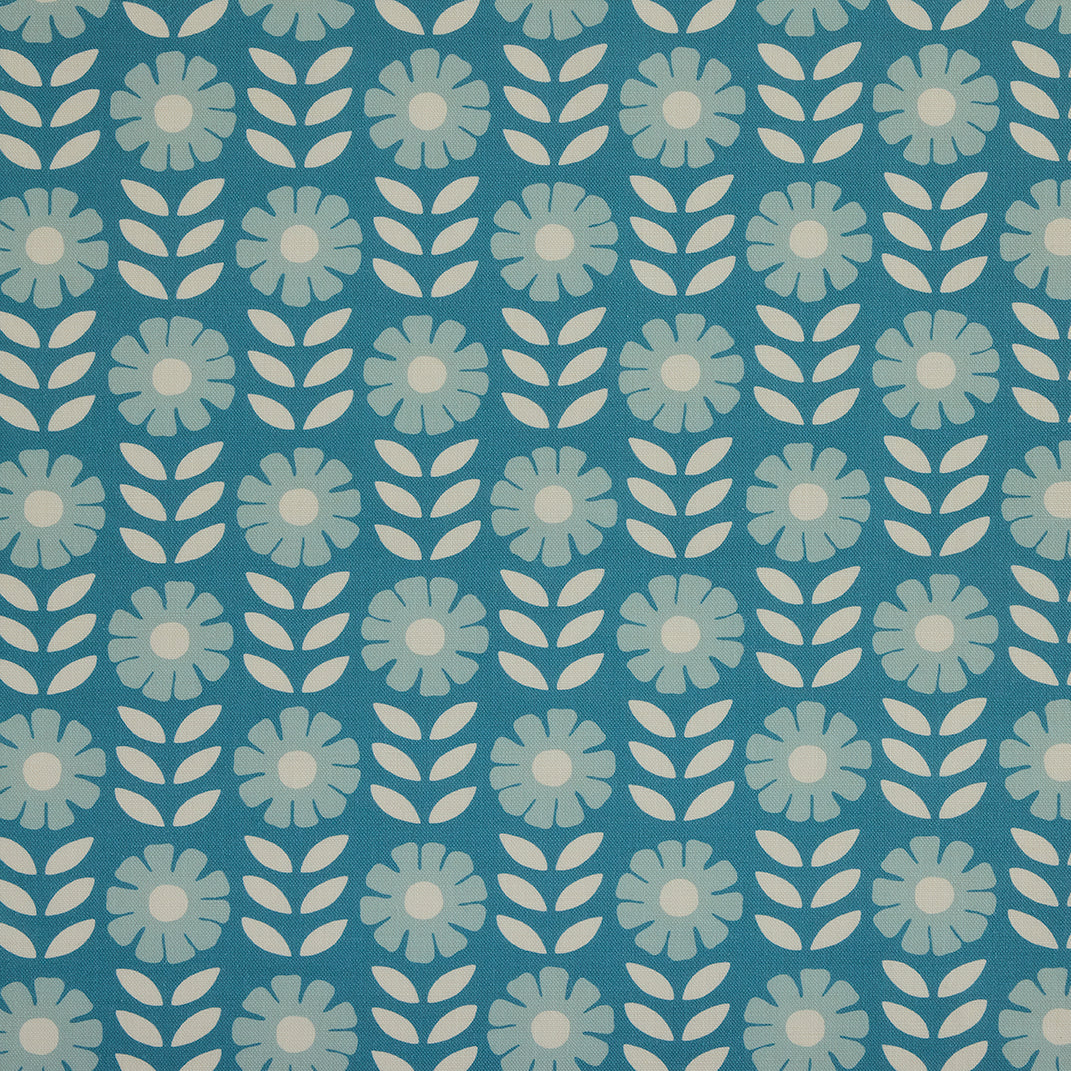 Floral Sprig - Indigo, Aqua