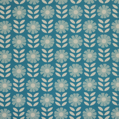 Floral Sprig - Indigo, Aqua