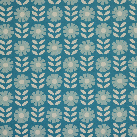 Floral Sprig - Indigo, Aqua