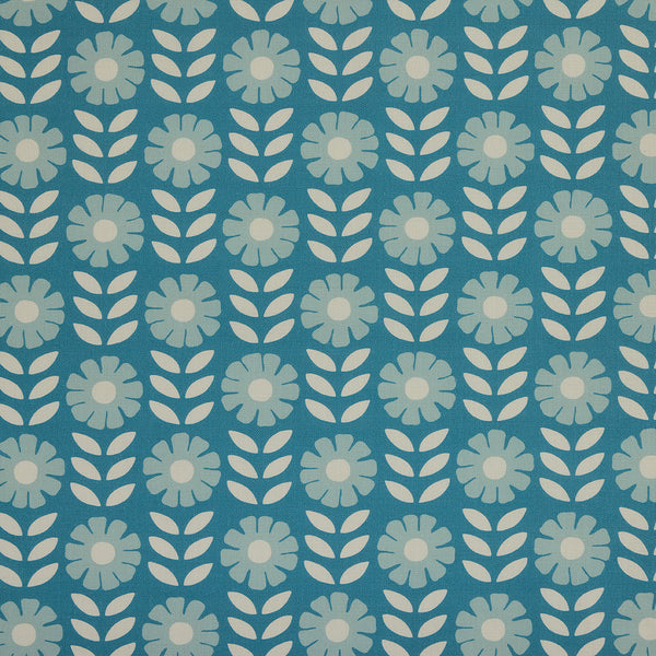 Floral Sprig - Indigo, Aqua