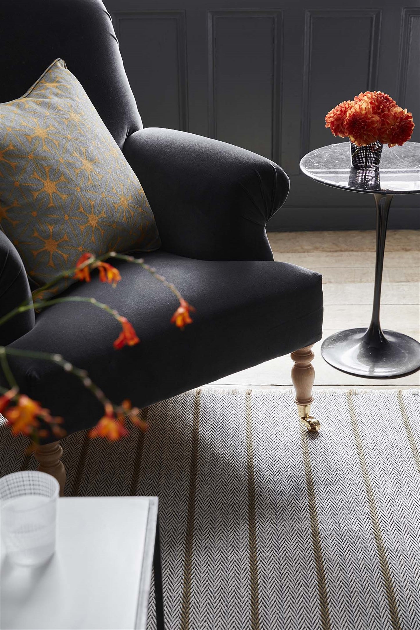 Herringbone Rug - Thunder, Bracken