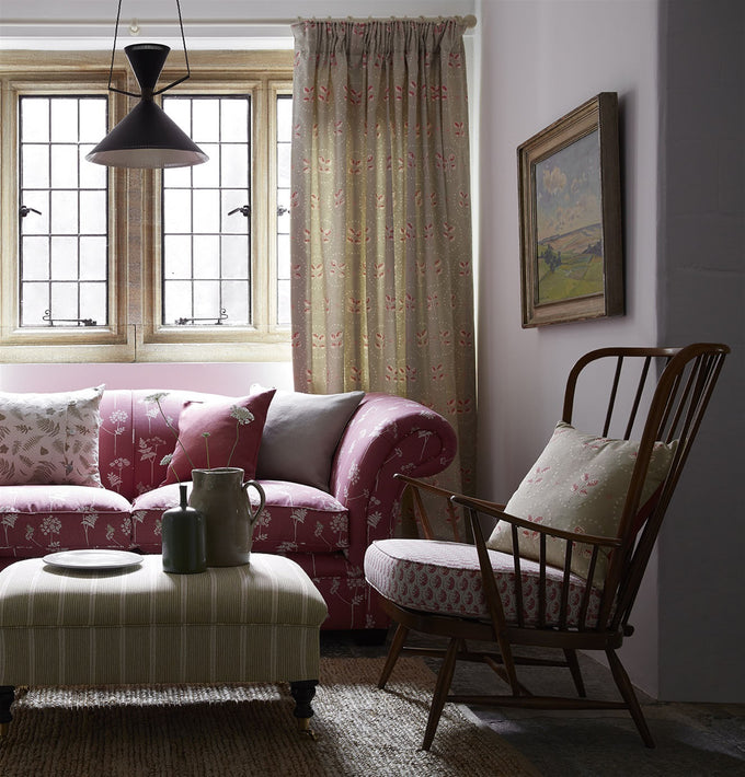 Stripe and Dash - Limestone, Raspberry