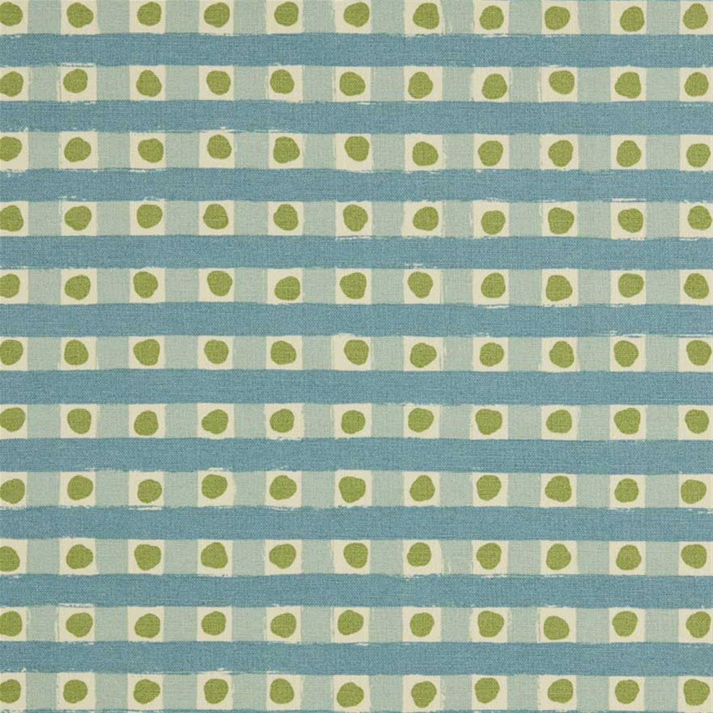Dotty Check - Cloud, Light Indigo, Moss