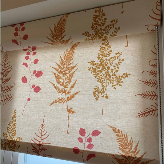Roller Blind & pelmet - Fine Foliage (W: 88cm x D: 120cm) - Was £450, NOW £380.00