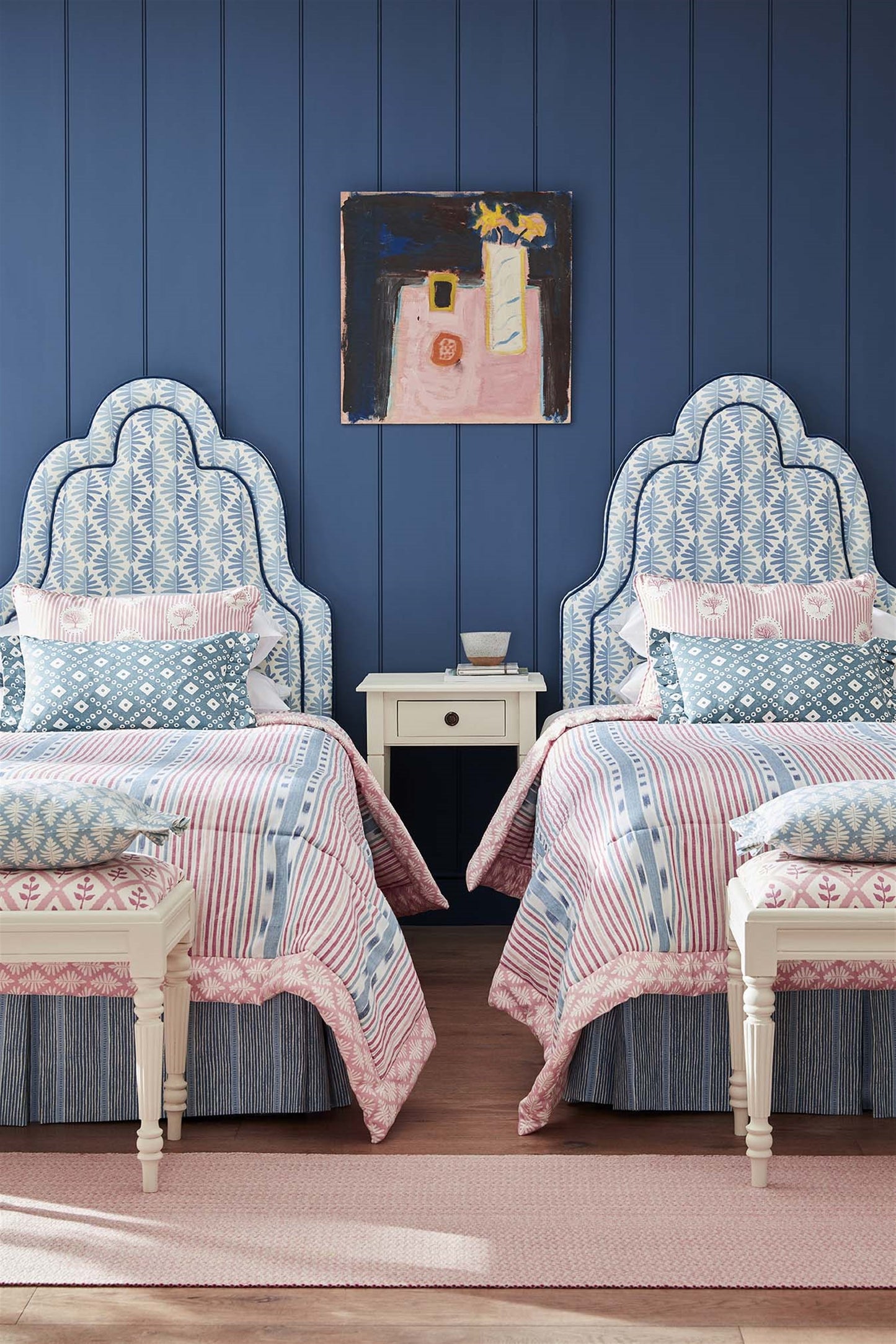 Lapland Stripe - Soft Cornflower, Cornflower, Damson, Lily Pink