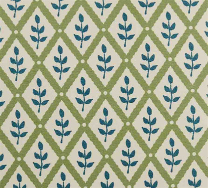 Lattice Leaf - Moss, Cornflower