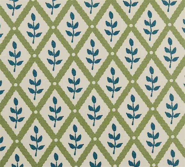 Lattice Leaf - Moss, Cornflower