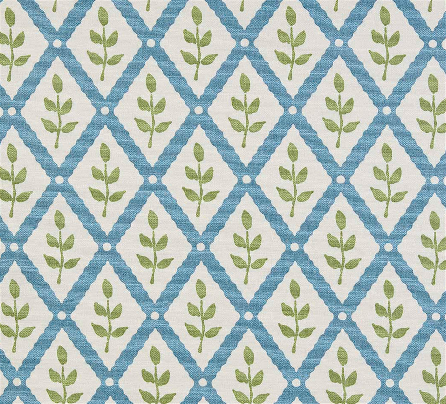 Lattice Leaf - Soft Cornflower, Moss