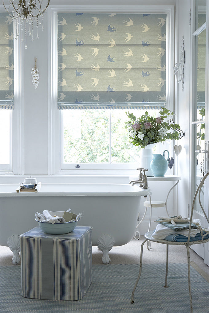 French Ticking - Duck Egg, Denim