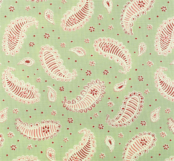 Paisley Ground - Apple Green, Raspberry - Cut Lengths