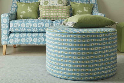 Stripe and Dash Rug - Smoke, Cornflower