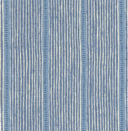 Stripe and Dash - Cornflower, Forget-me-not, Denim