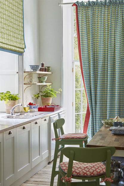Dotty Check - Cloud, Light Indigo, Moss