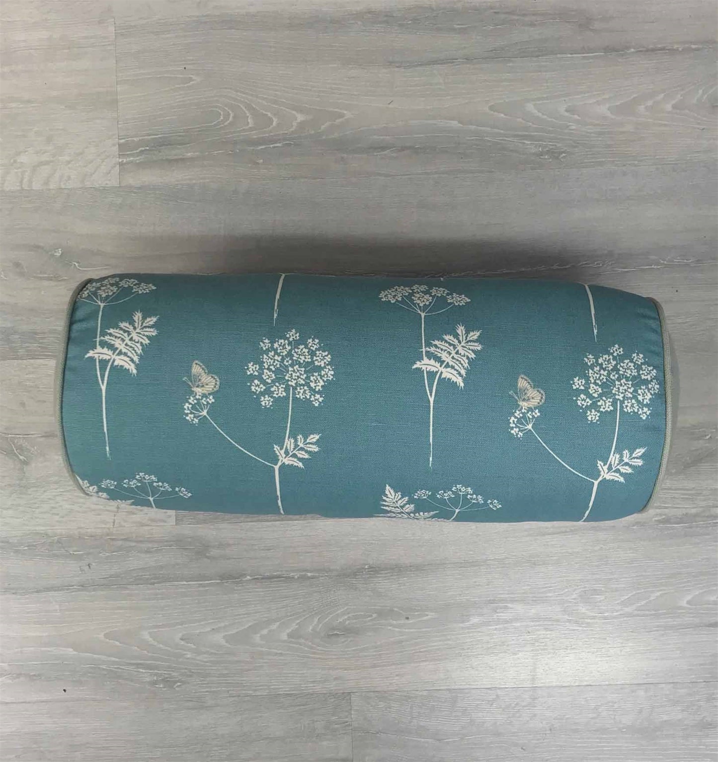 Cow Parsley - Teal, Pigeon - small bolster