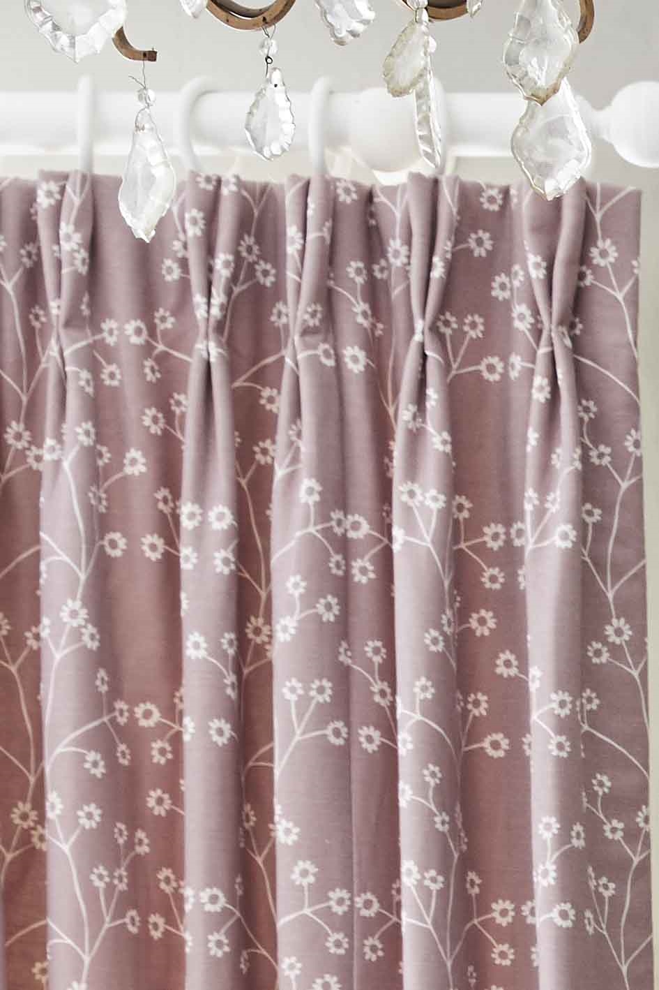 pink double pleat curtains