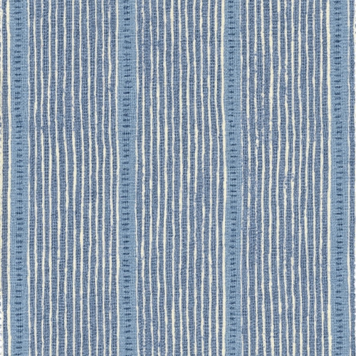 Stripe and Dash  - Cornflower, Forget-me-not, Denim