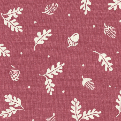Acorn and Leaf - Cranberry