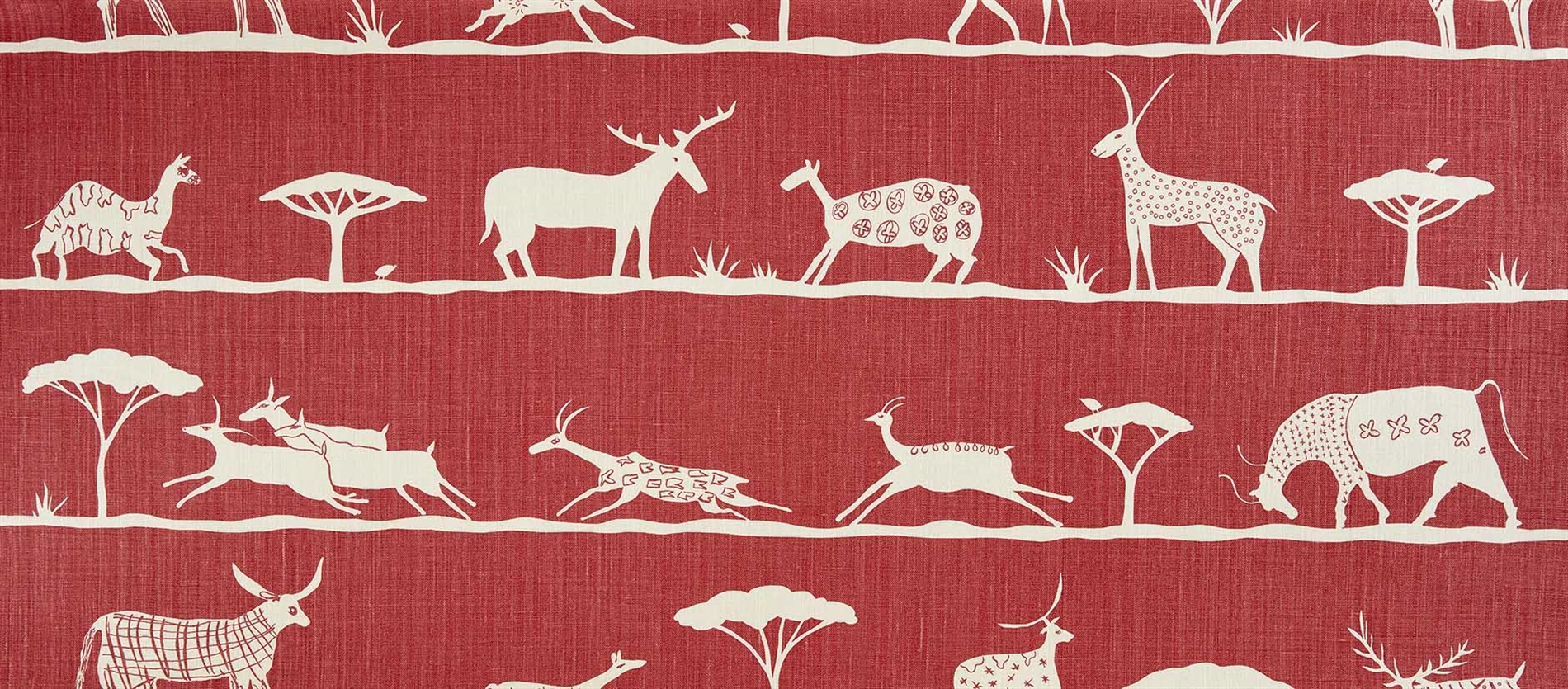 Wild and Free Tomato Designer Fabric, Curtain and Upholstery Material -  Vanessa Arbuthnott