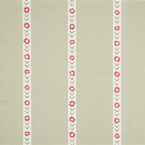 Floral Stripe - Pigeon, Soft Raspberry, Charcoal