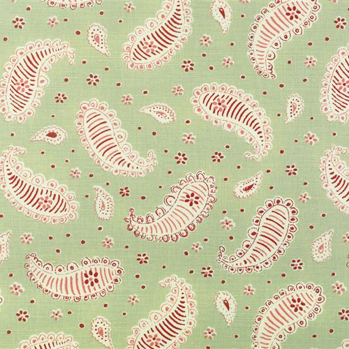 Paisley Ground - Apple Green, Raspberry