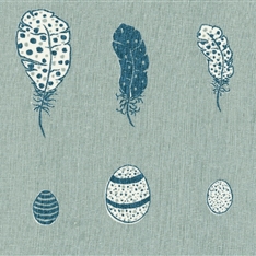 Feather and Egg - Duck Egg, Denim