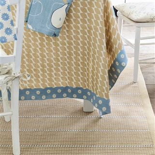 Stripe and Dash Rug - Mouse, Cornflower