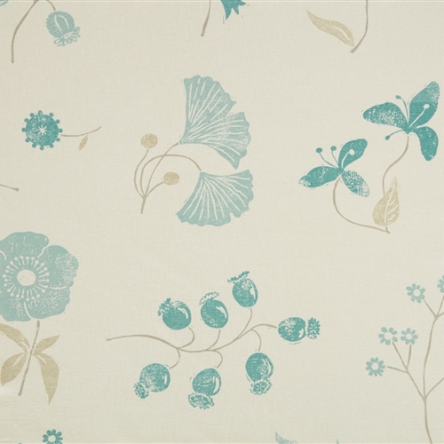 Herbaceous Border Detail - Smoke, Teal, Limestone, Dove - Discontinued - Cut Lengths