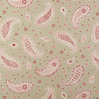 Paisley Ground - Limestone, Raspberry - By the Metre