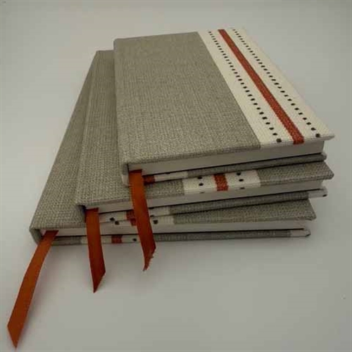 Stockholm Stripe Notebook - Pigeon, Peach, Winter