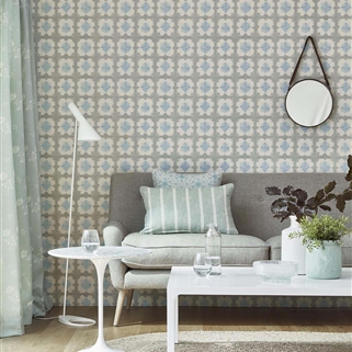 Origami - Wall Covering - Duck Egg, Forget-me-not - D