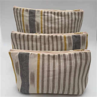 Lapland Stripe - Wash Bag - Dove, Saffron, Charcoal