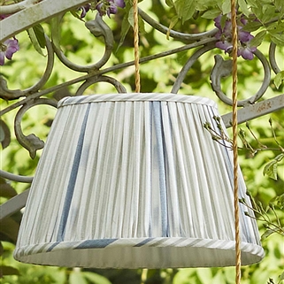 Lapland Stripe - Duck Egg, Cornflower - pleated, for lamp base - Was £223, Now £156