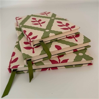 Lattice Leaf Notebook - Moss, Damson