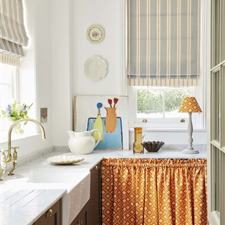 Pair of Roman Blinds - Stockholm Stripe (W: 82.5cm x D: 158cm) - Was £950, NOW £500