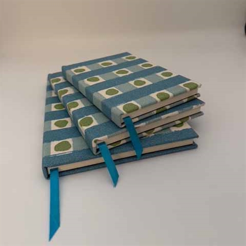 Dotty Check Notebook - Cloud, Light Indigo, Moss