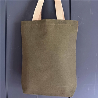 Tote Bag - Malmo, Carrot, Cornflower, Cranberry and Plain Linen Union, Lichen